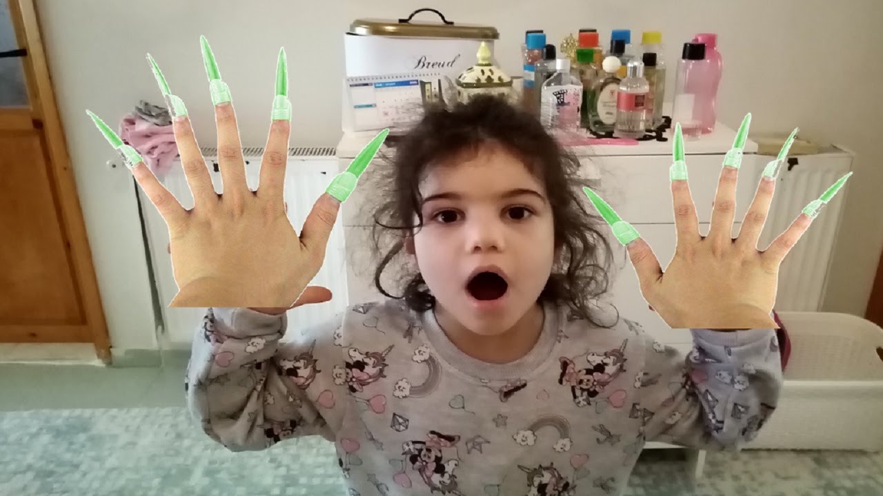 Long nails, child pretend play funny videos for kids